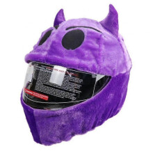(Purple Ghost) Motorcycle Helmet Cover Cartoon Plush Helmets Hat With Crazy Large Flexible Ears Funny Helmet Protective Banmo