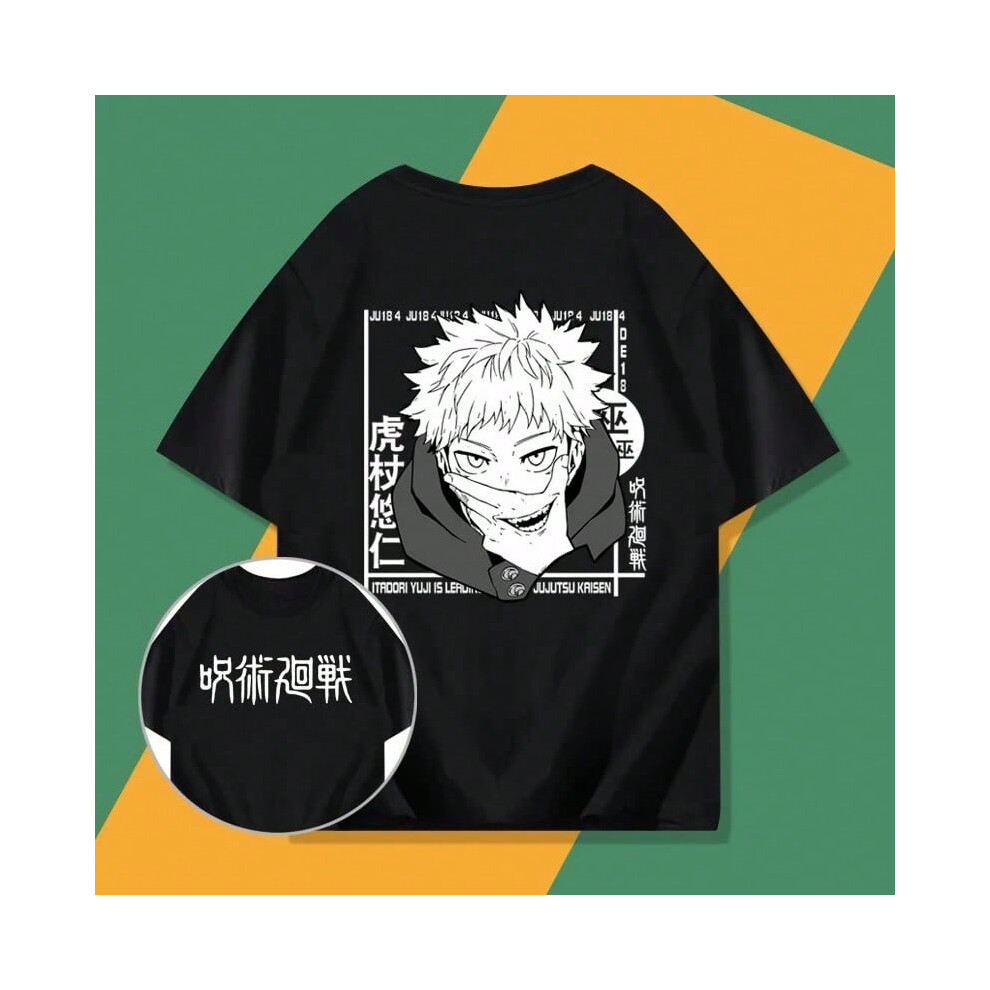 (qh2, XXXL) Itadori Yuji Jujutsu Kaisen Gojo Satoru T-shirt Casual Loose Cool Summer Cotton Mens Women Top Tee Short Sleeve Streetwear Top