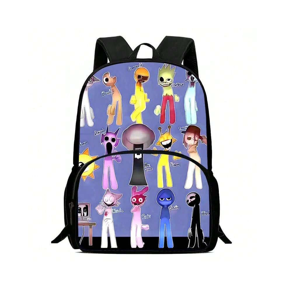 (color3) Kids' Cartoon Schoolbags Sprunki Printed Child Backpack,Large Capacity Bookbags for Kindergarten Students,Bags for Boys Girls-image-OPC-PHPMVGD-NEW