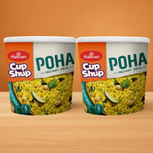 Haldirams FD Poha - 80g (Pack of 2) | Ready-to-Eat Flattened Rice Snack | Traditional Indian Breakfast | Just Add Hot Water