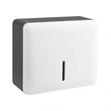 (White) Wall Mount Paper Towel Dispenser Multifold Hand Towel Tissue Holder with Key Lock for Bathroom Kitchen Bedroom