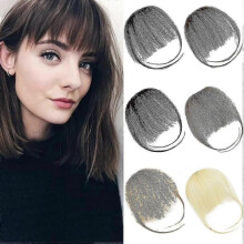 (Dark Blonde) Bangs Hair Clip In Bangs Human Hair Clip On Bangs Front Fringe Air Bangs Remy Clip In Bangs Hair Pieces For Women