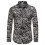 (L, black) Men's Leopard Print Shirts, Long Sleeve Button Down Shirts 1