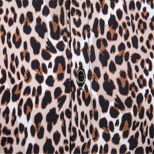 (XS, leopard) Men's Leopard Print Shirts, Long Sleeve Button Down Shirts 2