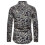 (L, black) Men's Leopard Print Shirts, Long Sleeve Button Down Shirts 3