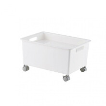 (Wide Product) Storage Bin With Wheels Simple Style Smooth Box For Kitchen Pantry Cupboard