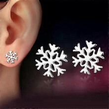 Silver Earrings for Christmas - Snowflake Silver