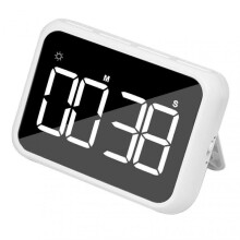 (White) Big Timer with Night Light Portable Battery Powered Magnetic Versatile Countdown Stopwatch for Cooking Classroom Baking