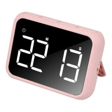 (Pink) Big Timer with Night Light Portable Battery Powered Magnetic Versatile Countdown Stopwatch for Cooking Classroom Baking
