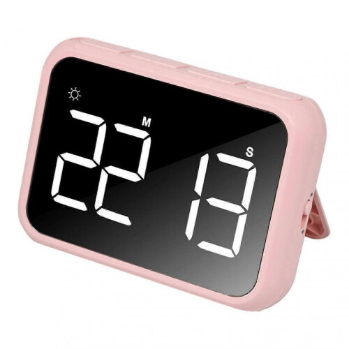 (Pink) Big Timer with Night Light Portable Battery Powered Magnetic Versatile Countdown Stopwatch for Cooking Classroom Baking