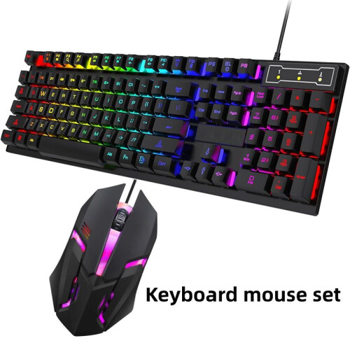 Gaming Keyboard And Mouse Set RGB LED USB For PC Laptop Xbox  PS