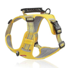 (M, Yellow) HT-524 Breathable Pet Dog Harness Reflective Puppy Safety Vest with Control Handle
