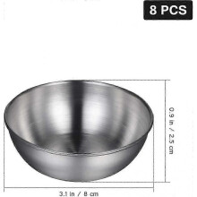 (color 2) 4 Pieces Stainless Steel Round Mini Bowls Household Seasoning Dish (Gold)