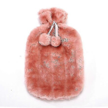 (Pink) 2l Hot Bottle Rubber With Soft Cover Hot Bag Removable