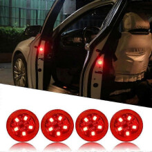 (Red x 1 piece) Universal Led Car Opening Door Safety Warning Anti-collision Lights Magnetic Sensor Strobe Flashing Alarm Lights Parking Lamp