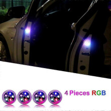 (RGB x 4 pieces) Universal Led Car Opening Door Safety Warning Anti-collision Lights Magnetic Sensor Strobe Flashing Alarm Lights Parking Lamp