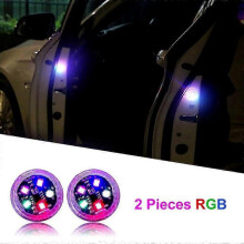 (RGB x 2 pieces) Universal Led Car Opening Door Safety Warning Anti-collision Lights Magnetic Sensor Strobe Flashing Alarm Lights Parking Lamp