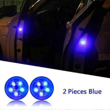 (Blue x 2 pieces) Universal Led Car Opening Door Safety Warning Anti-collision Lights Magnetic Sensor Strobe Flashing Alarm Lights Parking Lamp