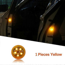 (Yellow x 1 piece) Universal Led Car Opening Door Safety Warning Anti-collision Lights Magnetic Sensor Strobe Flashing Alarm Lights Parking Lamp