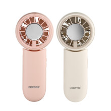 GEEPAS Rechargeable Fan - Pack of 2 | Mini Foldable Portable USB Fan for Travel Camping Office Outdoor 3 Speeds Quiet Mode 8Hr Run Time | Pink & Cream