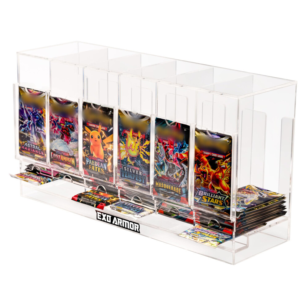 Dispenser Di Buste Di Espansione Exo Armor Acrylic Da 6 Slot Per Pokemon Mtg Yugioh Sport Baseball Basket Football-image
