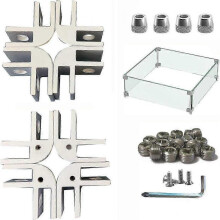 Fire Pit Glass Clamp - 8Pcs Flame Guard Corner Hardware Kit