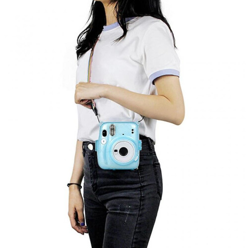 (Transparent glitter) Camera for Case Dustproof with Shoulder Strap Transparent for Mini 11 Camera 2