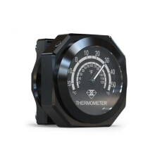 (Thermometer, Black) Durable Aluminum Alloy Motorcycle Clock/Thermometer Temp Meter Gauges Reliable Timekeeping Motorcycles Accessories