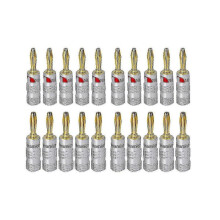 20PCS Banana Plugs 24K Gold-Plated 4mm HiFi Banana Connector with Screw Lock for Audio Jac Banmo