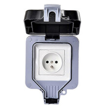 (As show, One size) External Outdoor IP66 1 Slot Wall Socket Dustproof Surface-Mounted Protective Contact Weatherproof Adapter with Cover