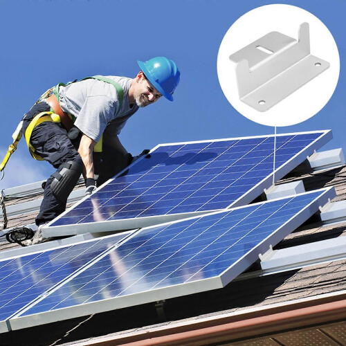 (As show, One size) 4 Pcs Aluminium Alloy Z Shape Brackets Solar Panel Mounting Brackets Set 2