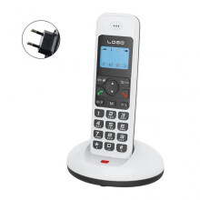 (EU, White) Cordless Landline Fixed Telephone Home Desk Phone with Caller Identification Sound Noise Reduction Telephones D1006