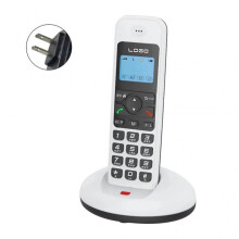 (US, White) Cordless Landline Fixed Telephone Home Desk Phone with Caller Identification Sound Noise Reduction Telephones D1006