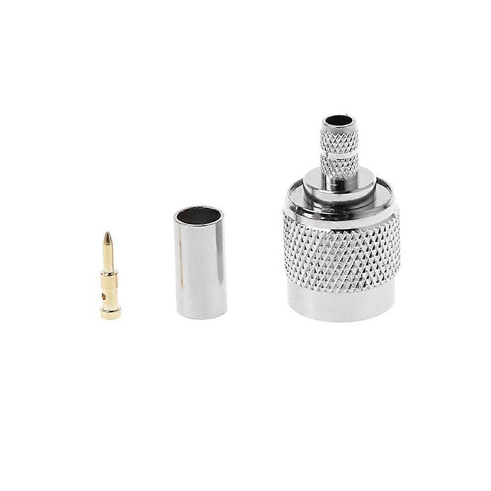 (As Show, One Size) Tnc Male Plug Rf Coax Connector Crimp Nickelplated For Cable Rg58 Rg142 Rg400 Lm 5021564568381