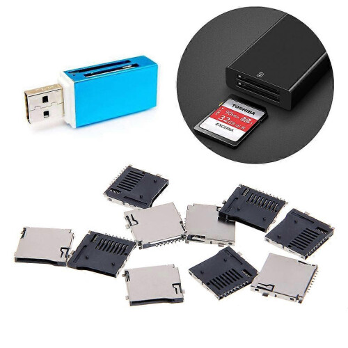 (As show, One size) 10PCS Push-Push Type TF Micro SD Card Socket Adapter Automatic PCB Connector 1