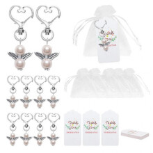 (Pink) 20 Pcs Pendant Keychains Decorations Wedding Anniversary Graduation Gifts Keepsake Bridal Shower Ornaments Supplies