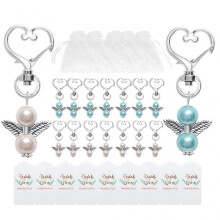 (Pink and Blue) 20 Pcs Pendant Keychains Decorations Wedding Anniversary Graduation Gifts Keepsake Bridal Shower Ornaments Supplies