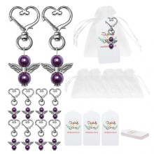 (Purple) 20 Pcs Pendant Keychains Decorations Wedding Anniversary Graduation Gifts Keepsake Bridal Shower Ornaments Supplies