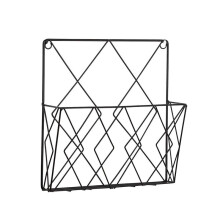 (Black) Multi-purpose Magazines Files Holder Wall Sundires Storage Box for Home Bedroom