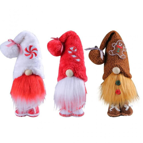 (1) Christmas Gnomes Plush Decorations Scandinavian Tomtes Tabletop Faceless-Doll 1