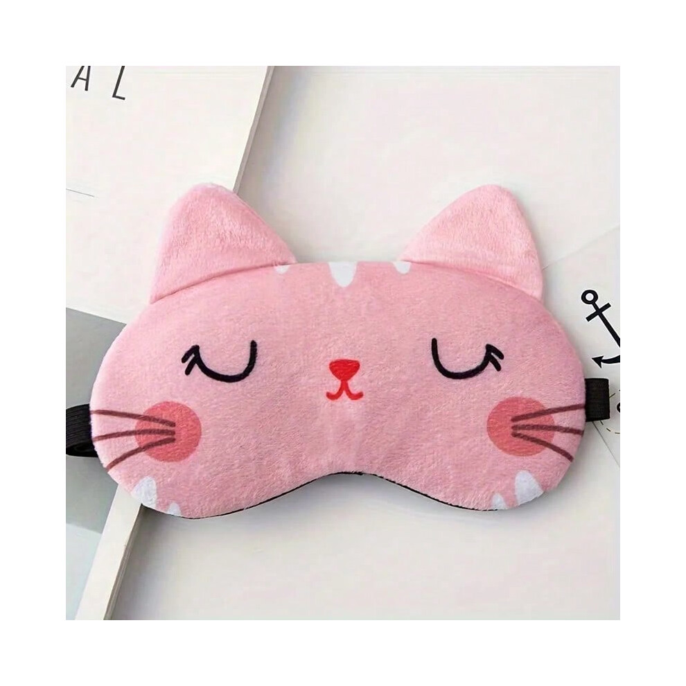 Sunshine Smile (Pink Cat) Eye Mask For Sleeping Eye Patch Shading Sleep Eyepatch Women Travel Relax Cover Eyeshade Health Sleeping Shield Eye Care Tools
