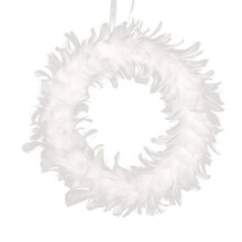 (A) White Feather Wreath Christmas Day Wedding Party Photo Props Home Decorations