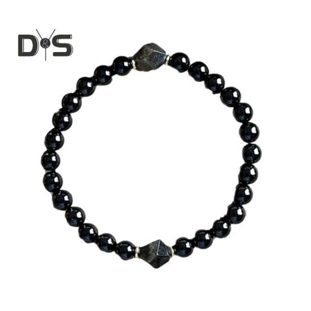 Black Obsidian Bead Bracelet Handmade Beaded Stretch Bracelets For Men Women 6mm Beads Feng Shui Bracelet For Mother's Day Father's Day Birthday Gifts