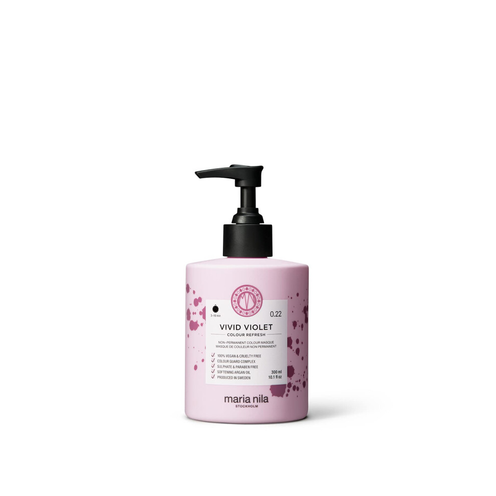 Maria Nila Purple Colour Refresh Vivid Violet 10.1 Fl Oz Hair Mask Semi-Permanent Pigments 100% Vegan & Sulfate/Paraben Free