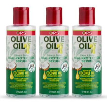 Sérum capillaire protecteur contre la chaleur à l'huile d'olive ORS infusé d'huile de coco pour une brillance réparatrice 6,0 onces (paquet de 3)