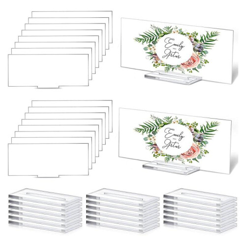 Rectangle Acrylic Blank Wedding Table Sign Kit Birthday Holiday Decoration