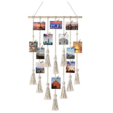 Hanging Photo Display Lace Wall Mounted Picture Organizer Boho Home Office Girl Room Decor with 30