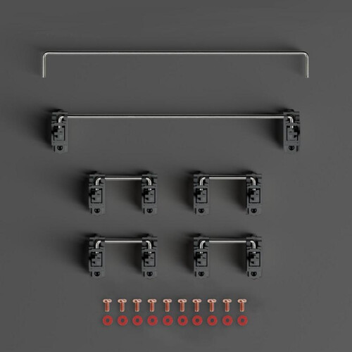 (Black) EQUALZ V3 Stabilizers PCB Mounted Screw-in Mechanical Keyboard Satellite Axis