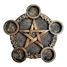 Resin Candle Holder Astrology Pentacle Altar Plate Divination Props Candlestick