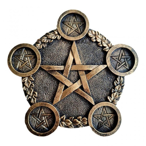 Resin Candle Holder Astrology Pentacle Altar Plate Divination Props Candlestick